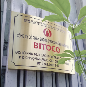 Biển T&ecirc;n C&ocirc;ng Ty Inox