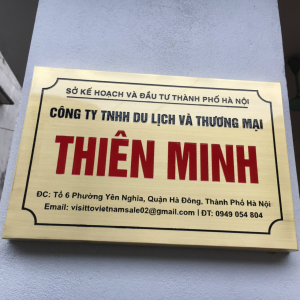 [Xưởng] In Biển Tên Công Ty Inox Xước, Có Chân Giá Rẻ